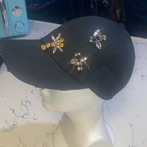 San Diego Hat Company Black Cap with Gold and Silver Embellishments